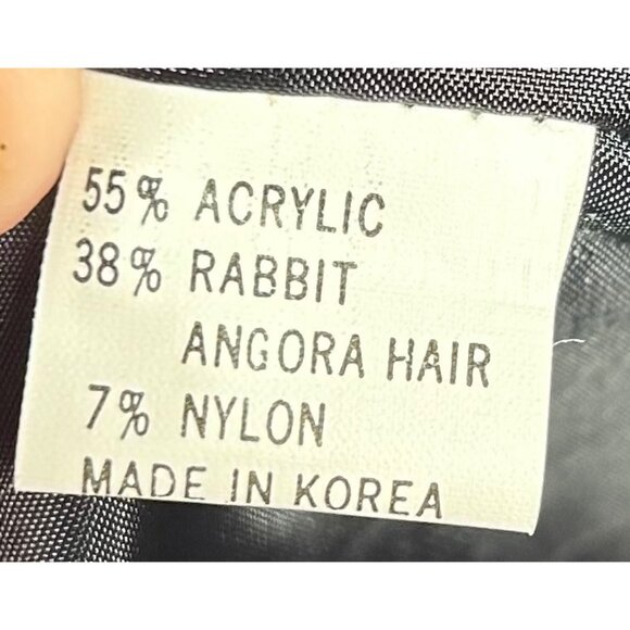 Lee Sands Black Cardigan XL (est) Angora blend Embroidered Old Money Mob Wife - Picture 6 of 13